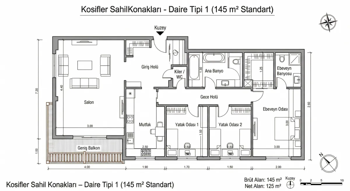 3+1 Standart Kat Planı