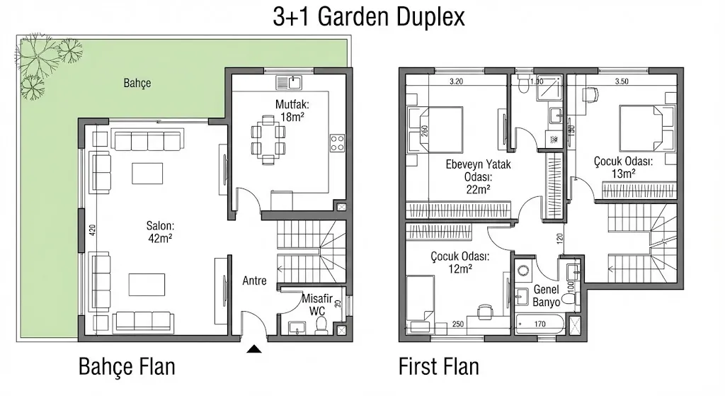 2D Teknik Plan (Ölçülü)