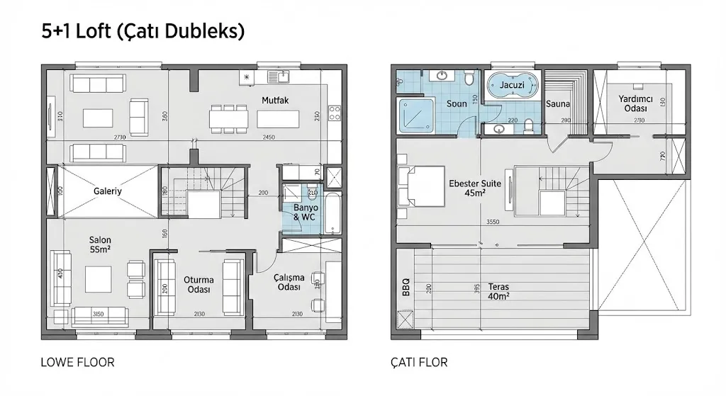 2D Teknik Plan (Ölçülü)